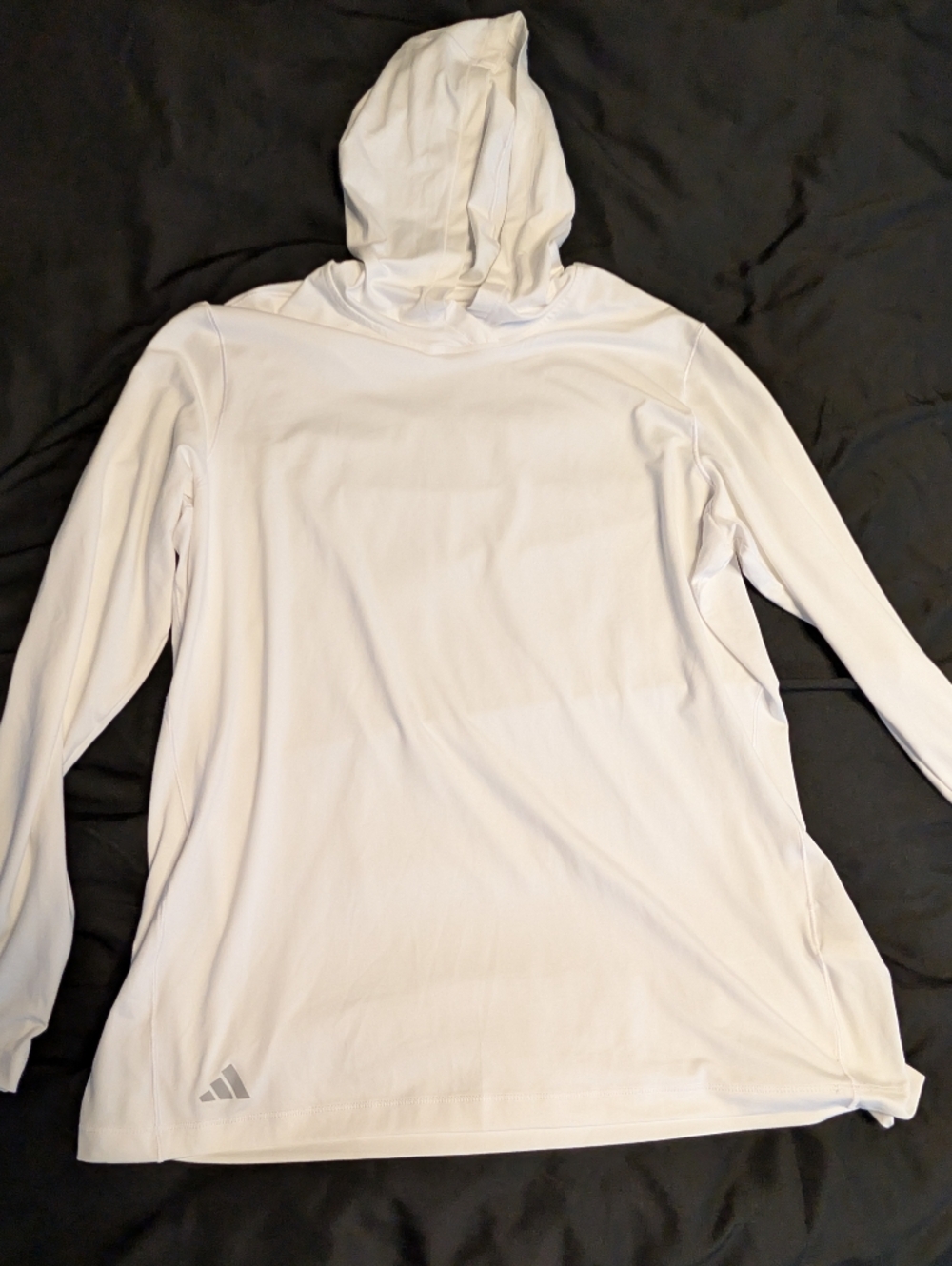 adidas White Performance Stretchy Pullover with Subtle Logo NWOT